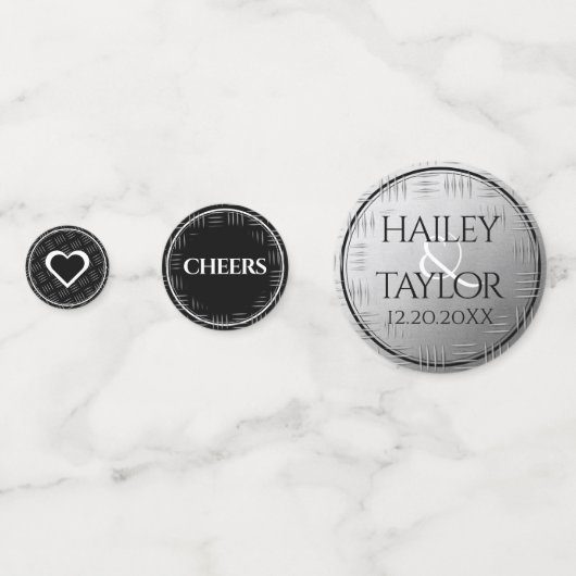 Elegant 11th Steel Wedding Jubileum Celebration Confetti (Achterkanten)