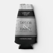 Elegant 11th Steel Wedding Jubileum Celebration Flesjeskoeler (Voorkant)