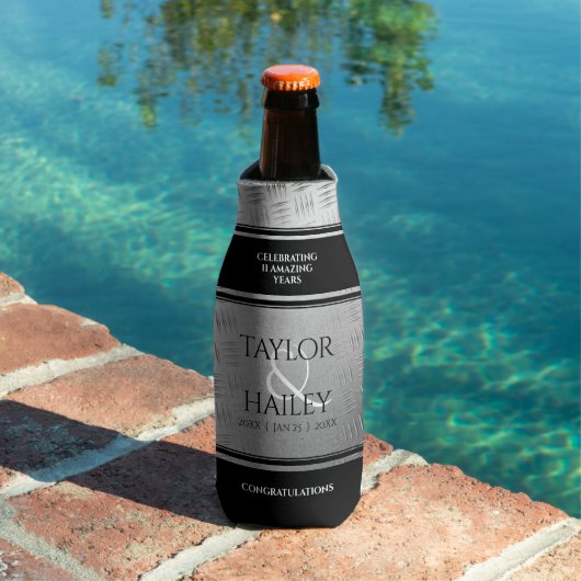 Elegant 11th Steel Wedding Jubileum Celebration Flesjeskoeler (Insitu Zwembad)