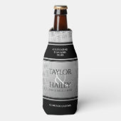 Elegant 11th Steel Wedding Jubileum Celebration Flesjeskoeler (Fles Voorkant)