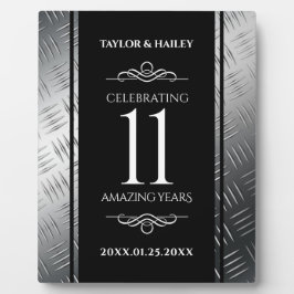 Elegant 11th Steel Wedding Jubileum Celebration Fotoplaat