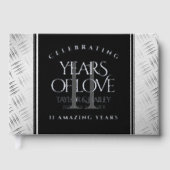 Elegant 11th Steel Wedding Jubileum Celebration Gastenboek (Voorkant)