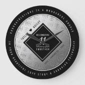 Elegant 11th Steel Wedding Jubileum Celebration Grote Klok (Voorkant)