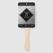 Elegant 11th Steel Wedding Jubileum Celebration Handwaaier (Voorkant)