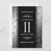 Elegant 11th Steel Wedding Jubileum Celebration Kaart (Voorkant)