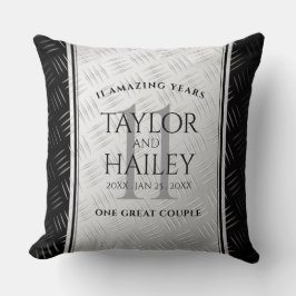 Elegant 11th Steel Wedding Jubileum Celebration Kussen