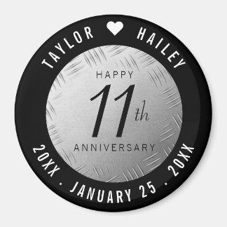 Elegant 11th Steel Wedding Jubileum Celebration Magneet