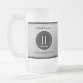 Elegant 11th Steel Wedding Jubileum Celebration Matglas Bierpul (Links)