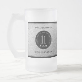 Elegant 11th Steel Wedding Jubileum Celebration Matglas Bierpul