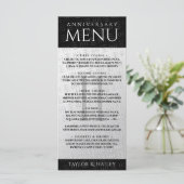 Elegant 11th Steel Wedding Jubileum Celebration Menu (Staand voorkant)
