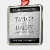 Elegant 11th Steel Wedding Jubileum Celebration Metalen Ornament (Links)