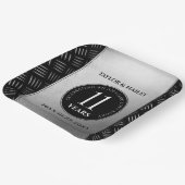 Elegant 11th Steel Wedding Jubileum Celebration Papieren Bordje (Gebogen)