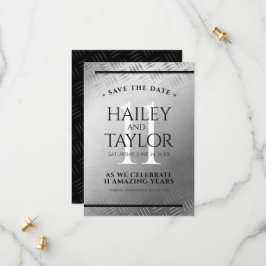 Elegant 11th Steel Wedding Jubileum Celebration Save The Date