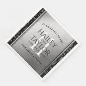 Elegant 11th Steel Wedding Jubileum Celebration Servet (Hoek)