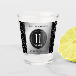 Elegant 11th Steel Wedding Jubileum Celebration Shot Glas