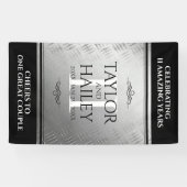 Elegant 11th Steel Wedding Jubileum Celebration Spandoek (Horizontaal)