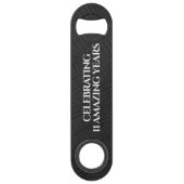 Elegant 11th Steel Wedding Jubileum Celebration Speed Flessenopener (Achterkant)