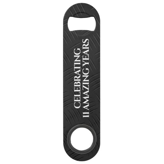 Elegant 11th Steel Wedding Jubileum Celebration Speed Flessenopener (Achterkant)