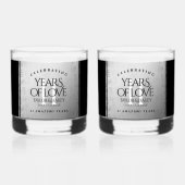 Elegant 11th Steel Wedding Jubileum Celebration Whisky Glas (Voorkant)