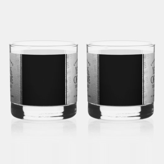 Elegant 11th Steel Wedding Jubileum Celebration Whisky Glas (Links)