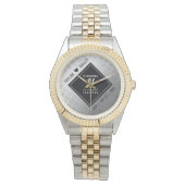 Elegant 11th Steel Wedding Jubileum Horloge (Voorkant)