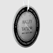 Elegant 11th Steel Wedding Jubileum Ornament (voorkant)