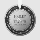 Elegant 11th Steel Wedding Jubileum Ornament (voorkant)