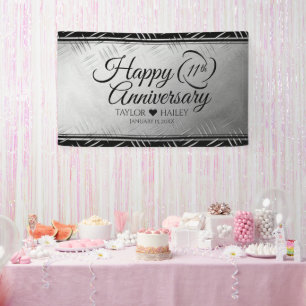 Elegant 11th Steel Wedding Jubileum Spandoek