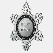 Elegant 11th Steel Wedding Jubileum Tin Sneeuwvlok Ornament (Rechts)