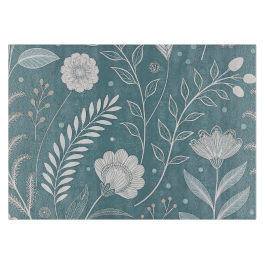 Elegant 11x8 Glass Cutting Board with Stylish Des Snijplank (Voorkant)