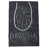Elegant 12 dagen kerstkalligrafie medium cadeauzakje (Voorkant)