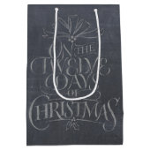 Elegant 12 dagen kerstkalligrafie medium cadeauzakje (Achterkant)