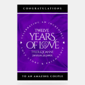 Elegant 12e Jubileum-feestdag zijderoute Acryl Bord (Voorkant)