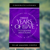 Elegant 12e Jubileum-feestdag zijderoute Acryl Bord (Neutraal)