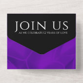 Elegant 12e Jubileum-feestdag zijderoute All In One Uitnodiging (Achterkant)