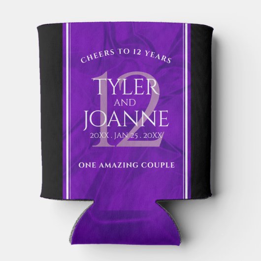 Elegant 12e Jubileum-feestdag zijderoute Blikjeskoeler (Achterkant)