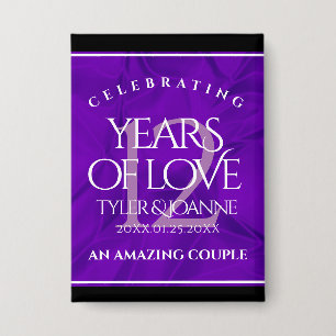 Elegant 12e Jubileum-feestdag zijderoute Button