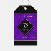 Elegant 12e Jubileum-feestdag zijderoute Cadeaulabel (Voorkant)