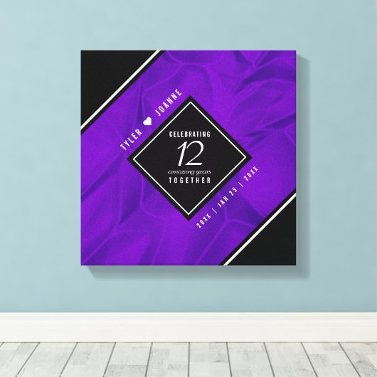 Elegant 12e Jubileum-feestdag zijderoute Canvas Afdruk (Insitu (Houten vloer))