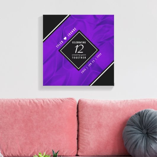 Elegant 12e Jubileum-feestdag zijderoute Canvas Afdruk (Insitu (Woonkamer))