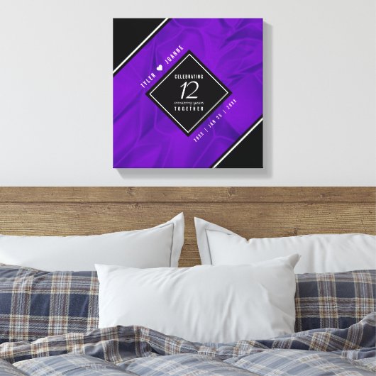 Elegant 12e Jubileum-feestdag zijderoute Canvas Afdruk (Insitu (Slaapkamer))