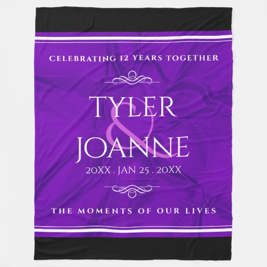 Elegant 12e Jubileum-feestdag zijderoute Fleece Deken (Voorkant)