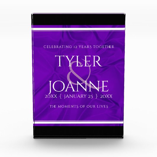 Elegant 12e Jubileum-feestdag zijderoute Fotoblokken (Voorkant)
