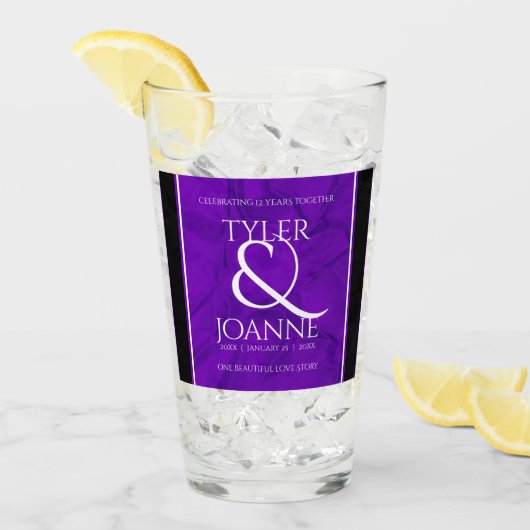 Elegant 12e Jubileum-feestdag zijderoute Glas (Voorkant ijs)