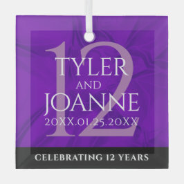 Elegant 12e Jubileum-feestdag zijderoute Glas Ornament