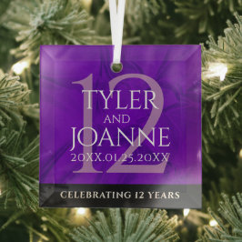 Elegant 12e Jubileum-feestdag zijderoute Glas Ornament