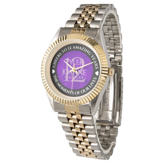 Elegant 12e Jubileum-feestdag zijderoute Horloge (Gekanteld)