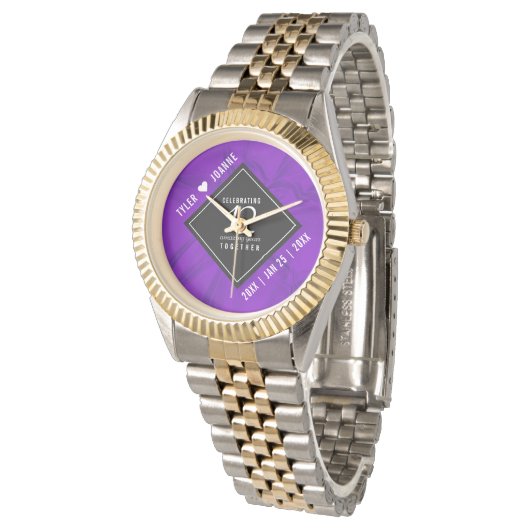 Elegant 12e Jubileum-feestdag zijderoute Horloge (Gekanteld)