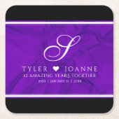 Elegant 12e Jubileum-feestdag zijderoute Kartonnen Onderzetters (Voorkant)