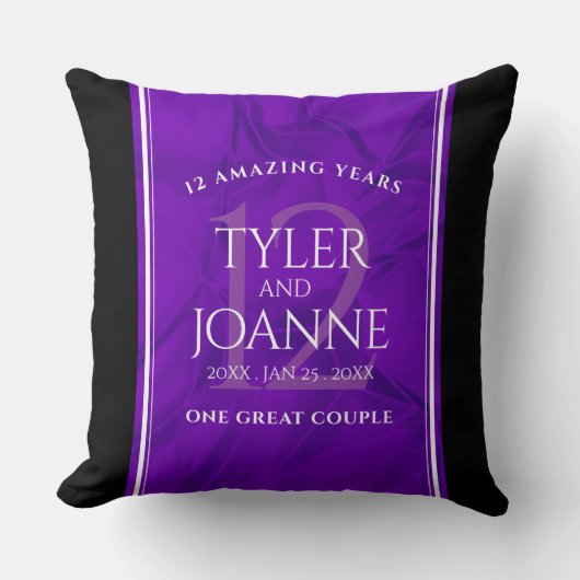 Elegant 12e Jubileum-feestdag zijderoute Kussen (Voorkant)